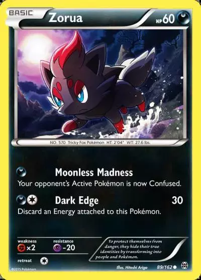 Zorua 89/162 BREAKthrough Pokemon card