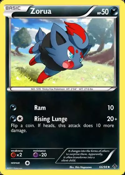 Zorua 66/98 Emerging Powers Pokemon card