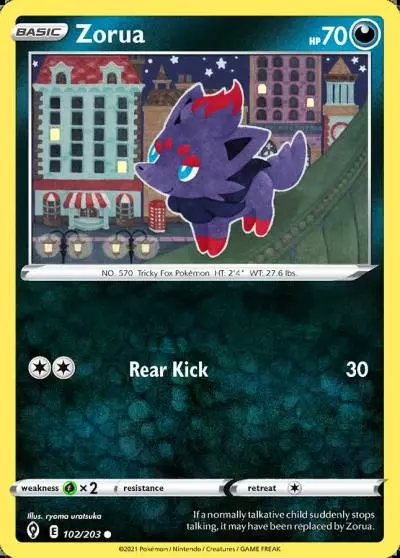 Zorua 102/203 Evolving Skies Pokemon card