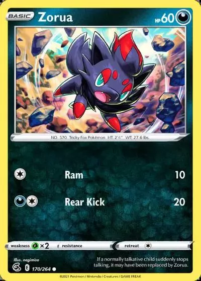 Zorua 170/264 Fusion Strike Pokemon card