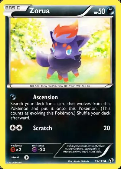 Zorua 89/113 Legendary Treasures Pokemon card