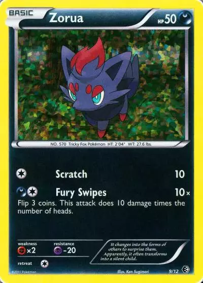 Zorua 9/12 McDonald's Collection 2011 Pokemon card