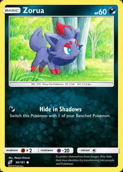 Zorua 90/181 Team Up Pokemon card