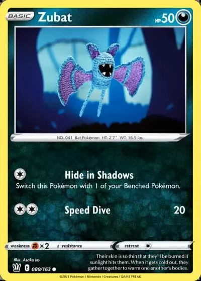 Zubat 89/163 Battle Styles Pokemon card