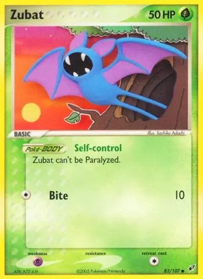 Zubat 83/107 Deoxys Pokemon card