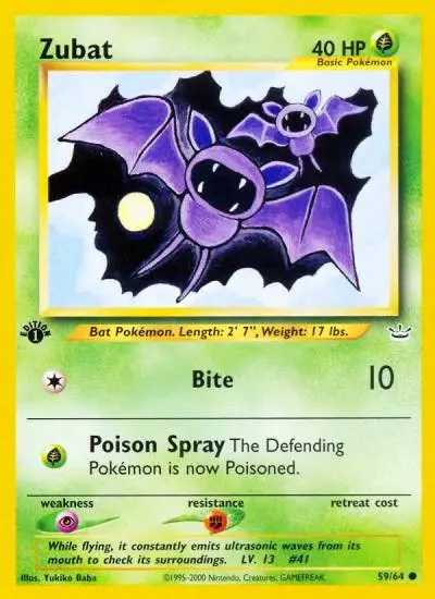 Zubat 59/64 Neo Revelation Pokemon card