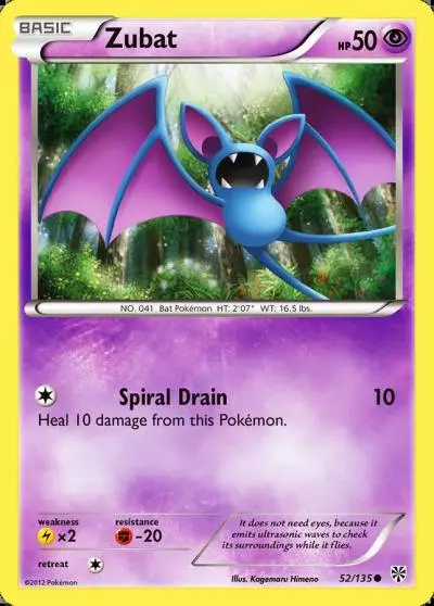 Zubat 52/135 Plasma Storm Pokemon card