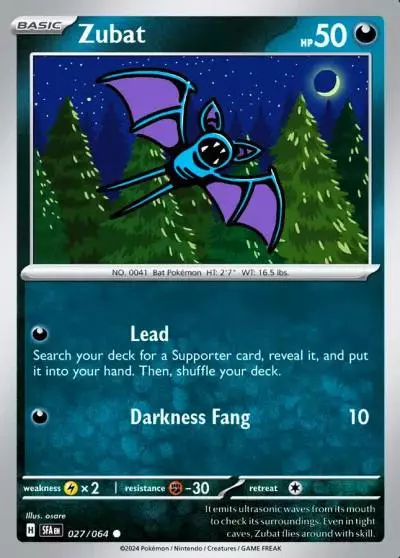 Zubat 27/64 Shrouded Fable Pokemon card