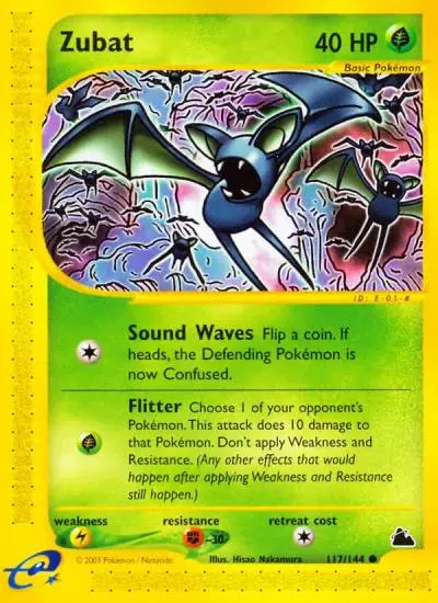 Zubat 117/144 Skyridge Pokemon card