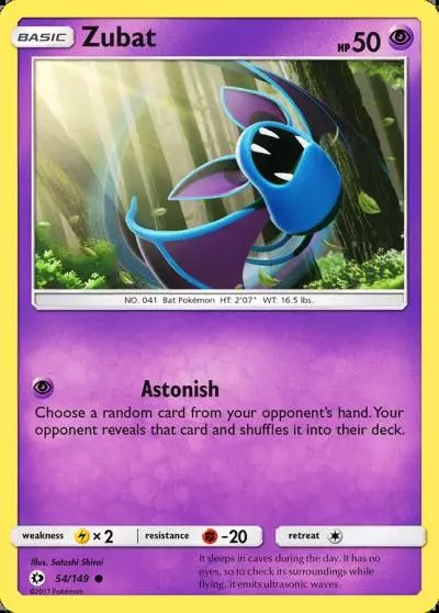 Zubat 54/149 Sun & Moon Pokemon card