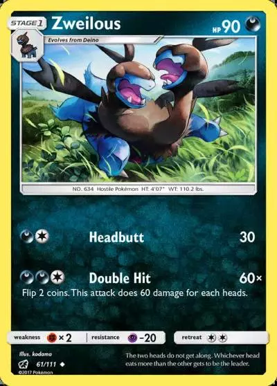 Zweilous 61/111 Crimson Invasion Pokemon card