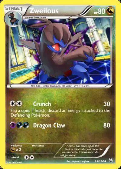 Zweilous 95/124 Dragons Exalted Pokemon card