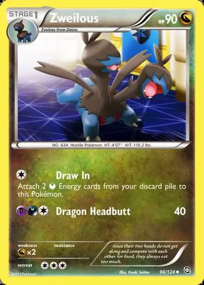 Zweilous 96/124 Dragons Exalted Pokemon card