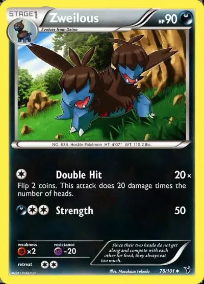 Zweilous 78/101 Noble Victories Pokemon card