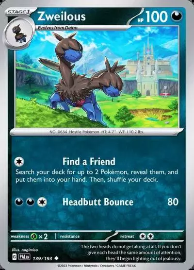 Zweilous 139/193 Paldea Evolved Pokemon card
