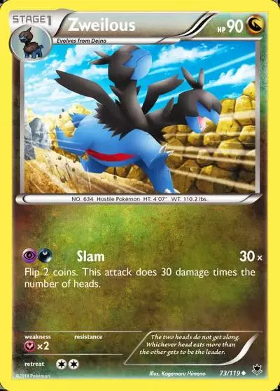 Zweilous 73/119 Phantom Forces Pokemon card