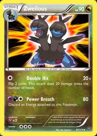 Zweilous 85/114 Steam Siege Pokemon card