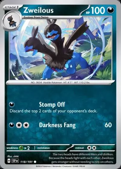 Zweilous 118/191 Surging Sparks Pokemon card