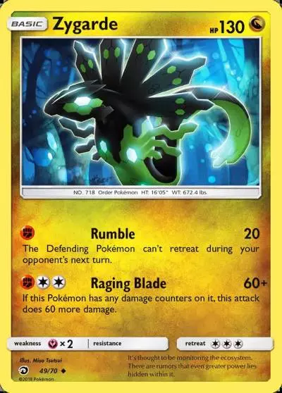 Zygarde 49/70 Dragon Majesty Pokemon card