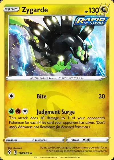 Zygarde 118/203 Evolving Skies Pokemon card