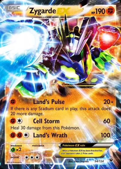 Zygarde-EX 54/124 Fates Collide Pokemon card