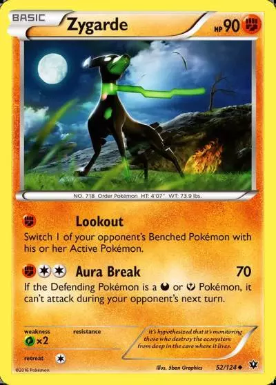 Zygarde 52/124 Fates Collide Pokemon card