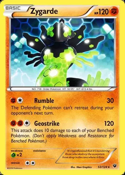 Zygarde 53/124 Fates Collide Pokemon card