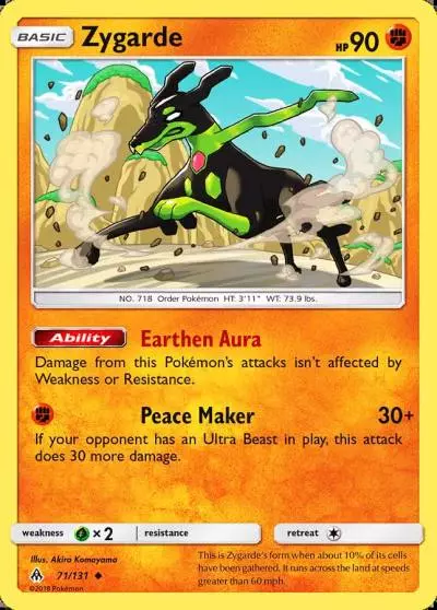 Zygarde 71/131 Forbidden Light Pokemon card