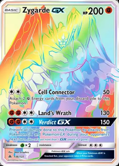 Zygarde-GX 136/131 Forbidden Light Pokemon card