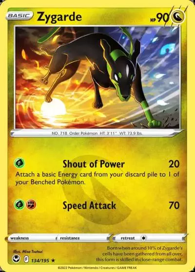 Zygarde 134/195 Silver Tempest Pokemon card