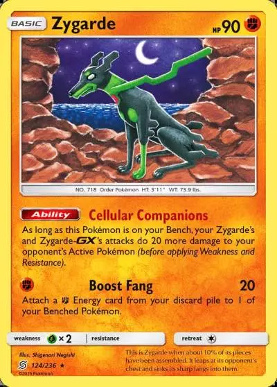 Zygarde 124/236 Unified Minds Pokemon card